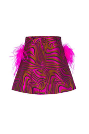 andreeva pink skirt with feathers