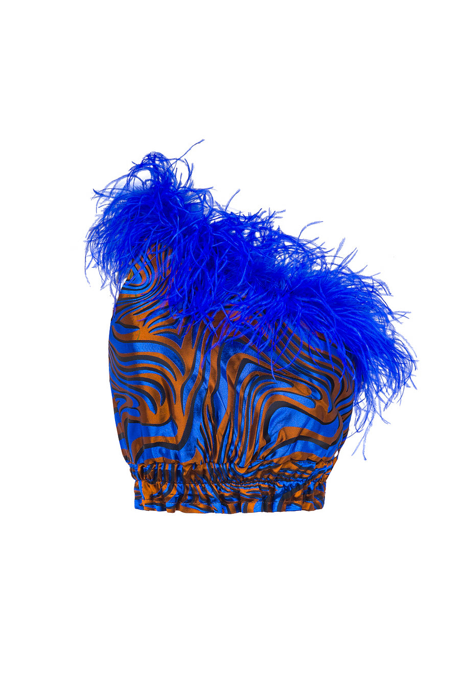 andreeva blue top with feathers