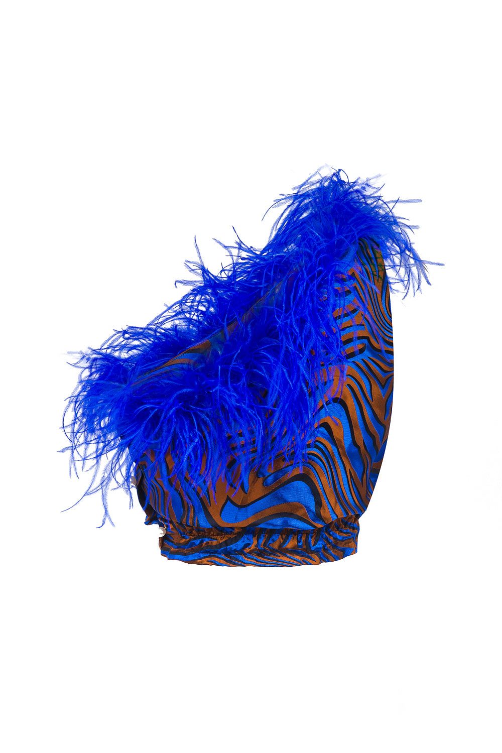andreeva blue top with feathers