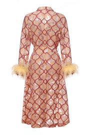 andreeva yellow coat with feathers