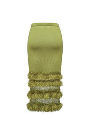 andreeva green knit skirt