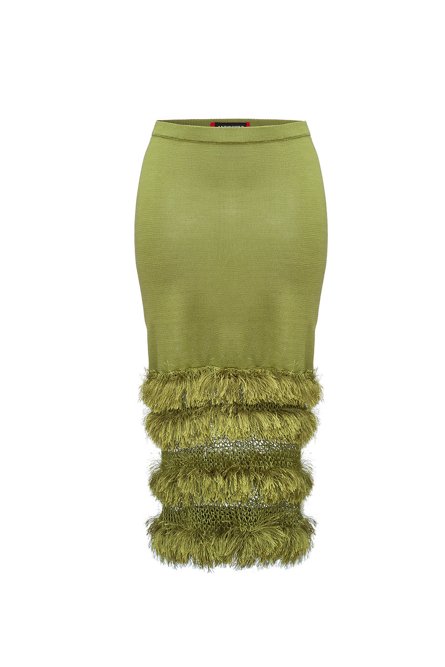 andreeva green knit skirt