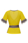 andreeva yellow knit top