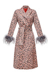 andreeva grey coat with feathers