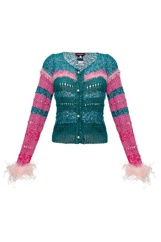 andreeva multicolor handmade knit sweater