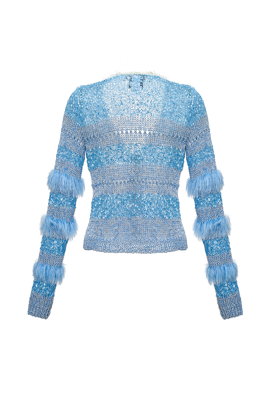 andreeva blue handmade knit sweater
