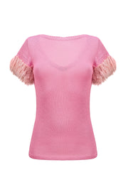 andreeva pink knit top