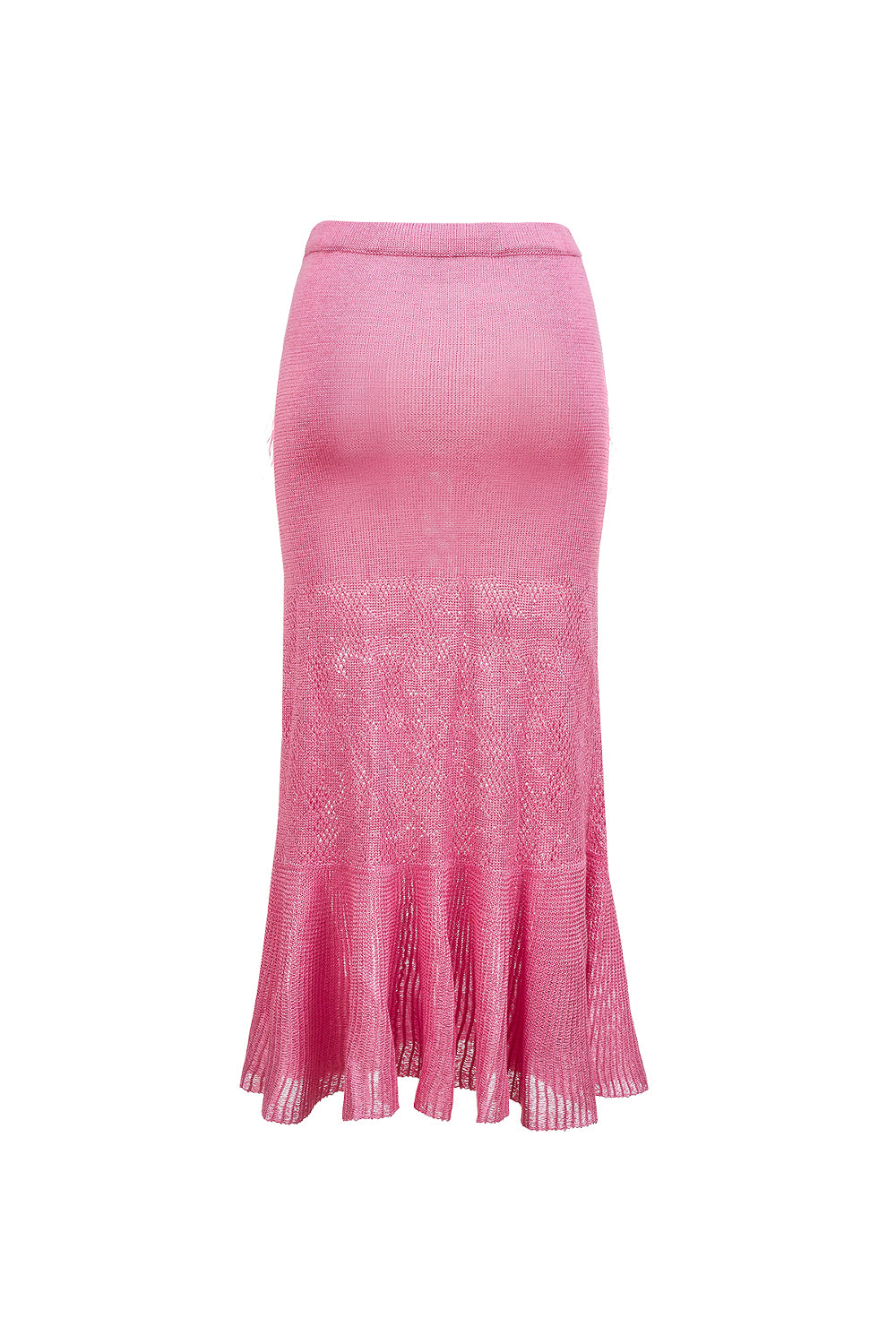 ANDREEVA| Pink Knit Skirt With Feather Details On the Pocket