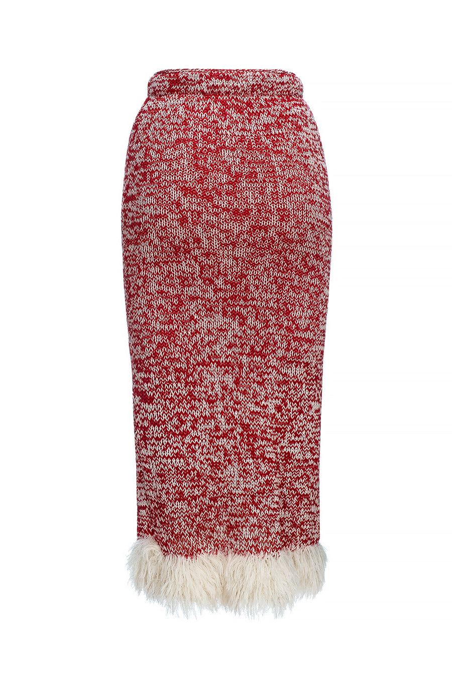 red handmade knit skirt by andreeva