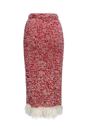 red handmade knit skirt by andreeva