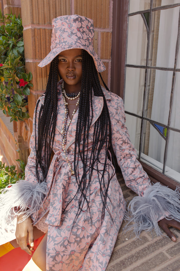 andreeva grey coat with feathers