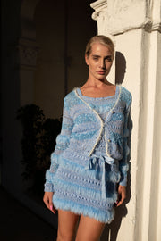 andreeva blue handmade knit skirt