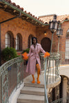 andreeva orange coat with feathers